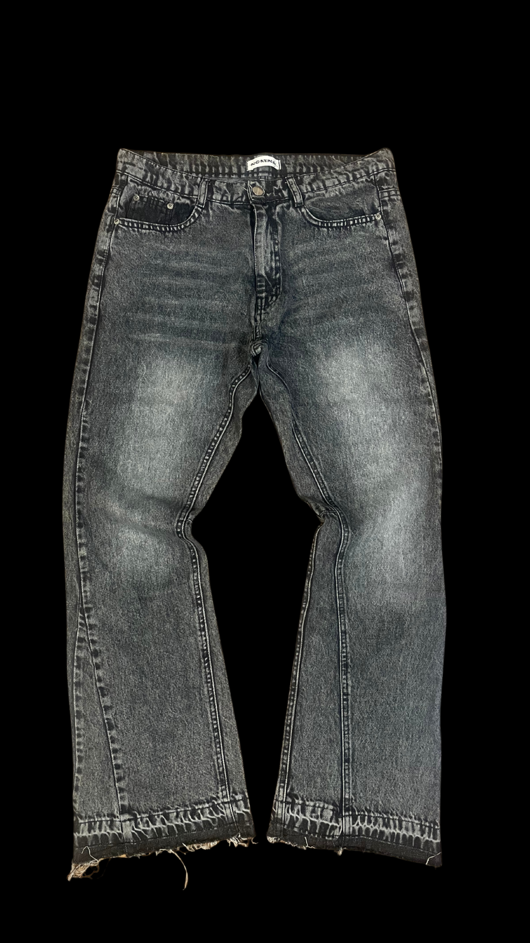 Basic Flare Denim Jeans Ash-Black