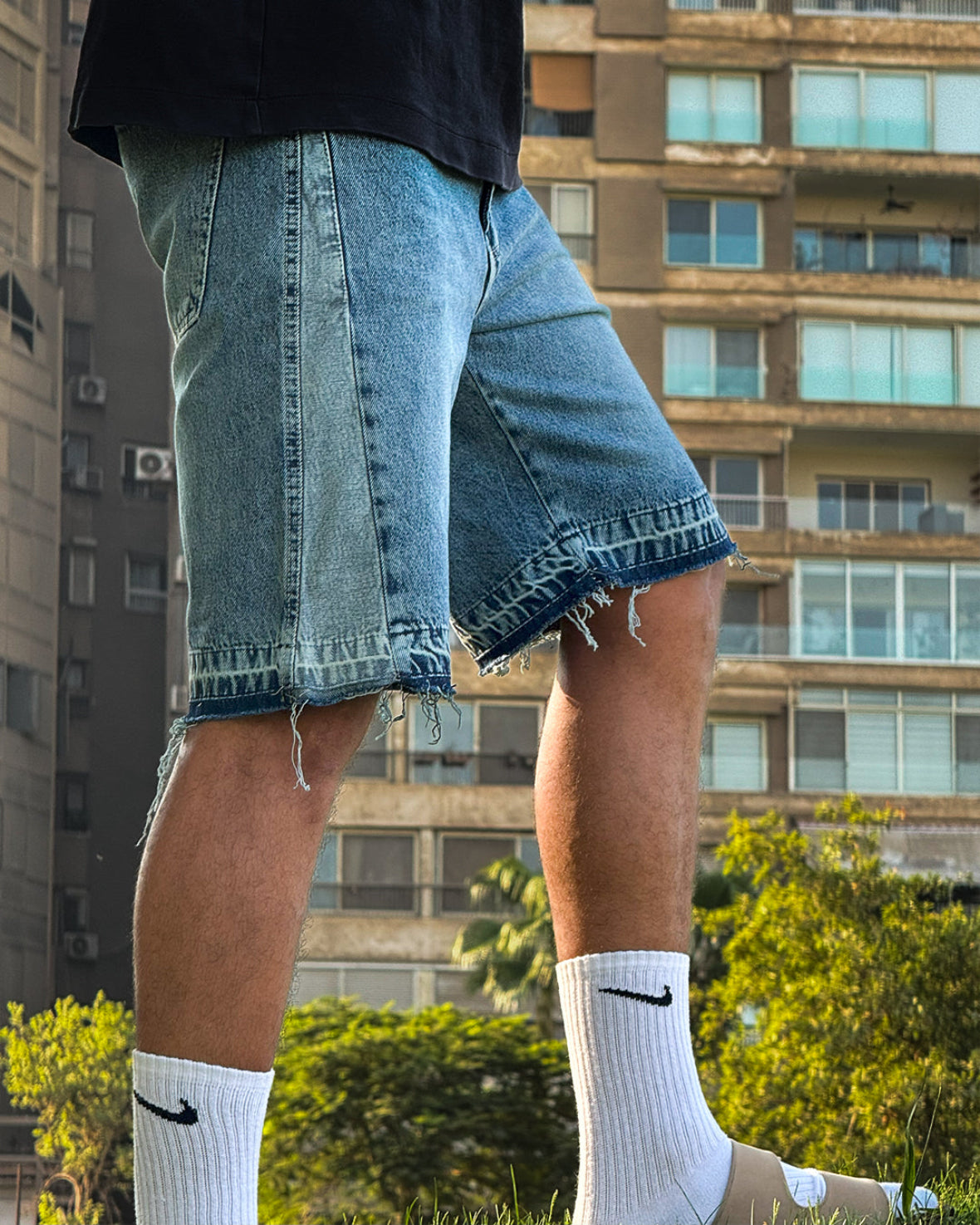 Basic Flare Denim Shorts