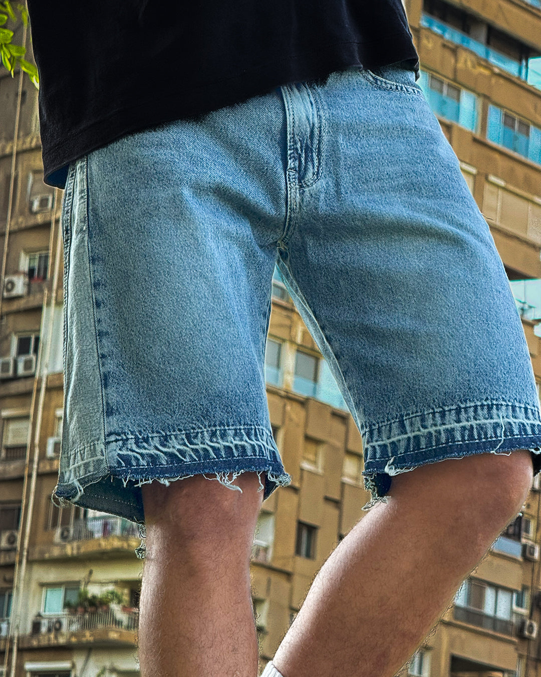 Basic Flare Denim Shorts